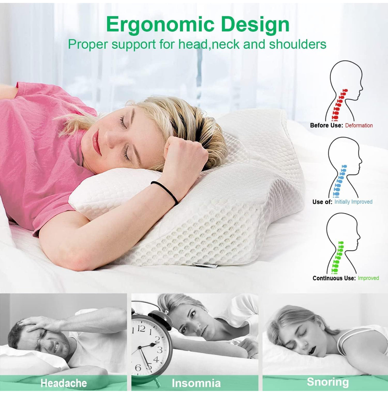 FletchFlex SleepForm Pillow – Orthopedic Butterfly Memory Foam Neck Support